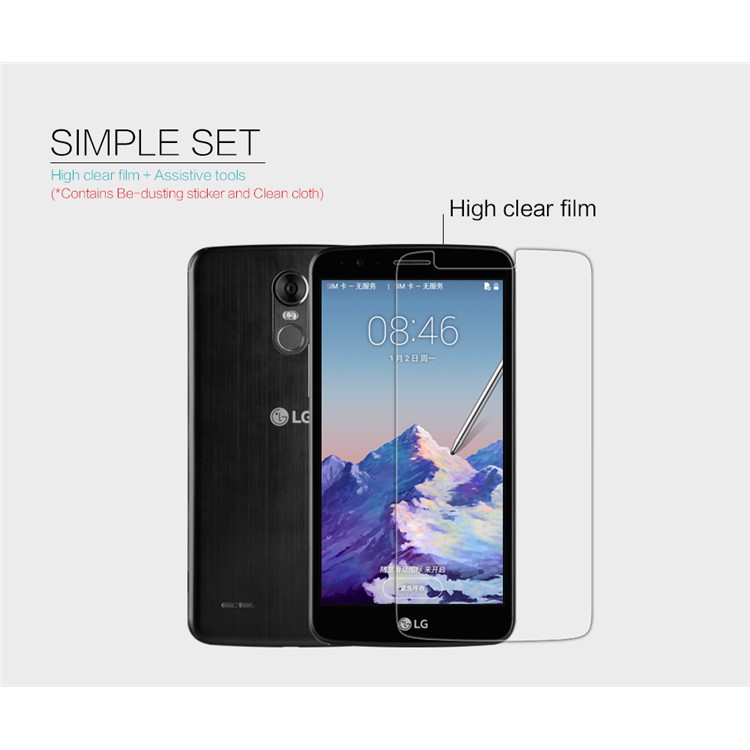 NILLKIN for LG Stylus 3 / Stylo 3 Anti-fingerprint HD Clear LCD Screen Protector Film-5