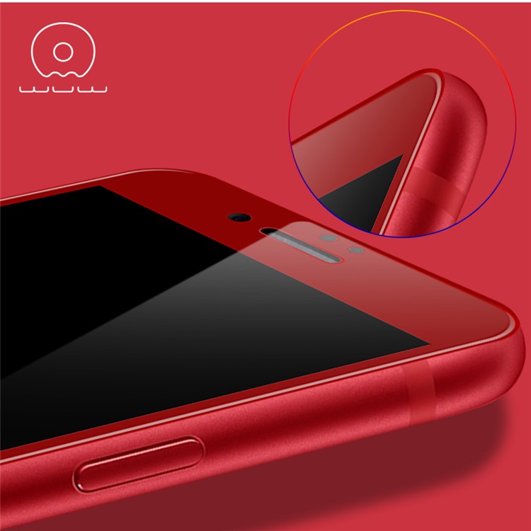 WUW-G08 4D Arc Edge Anti-fingerprint Ultra Clear Tempered Glass Protector Film for iPhone 7 - Red-5