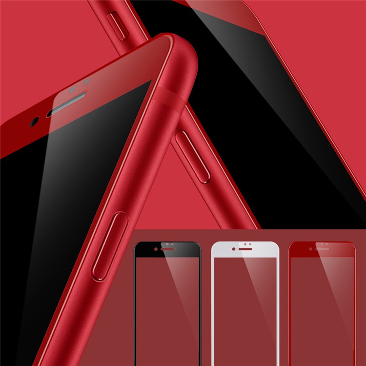 WUW-G08 4D Arc Edge Anti-fingerprint Ultra Clear Tempered Glass Protector Film for iPhone 7 - Red-7