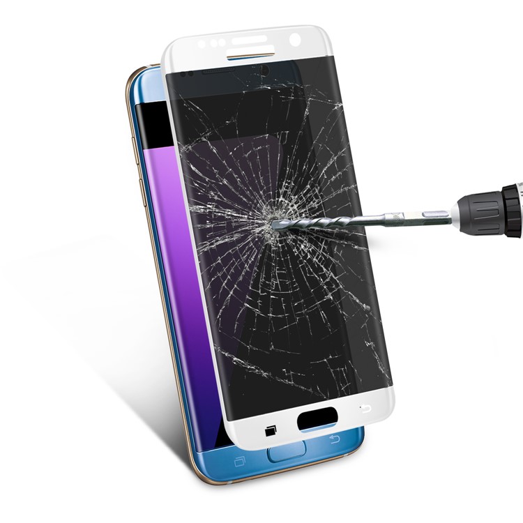 ANGIBABE 0.3mm 3D Curved Full Size Silk Print Anti-peep Tempered Glass Protector for Samsung Galaxy S7 Edge G935 - White-6