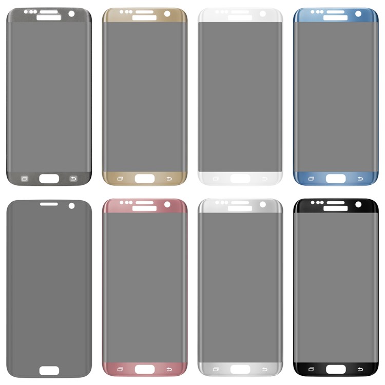 For Samsung Galaxy S7 Edge G935 ANGIBABE Silk Print 3D Curved Full Size 0.3mm Anti-peep Tempered Glass Protector - Silver-4