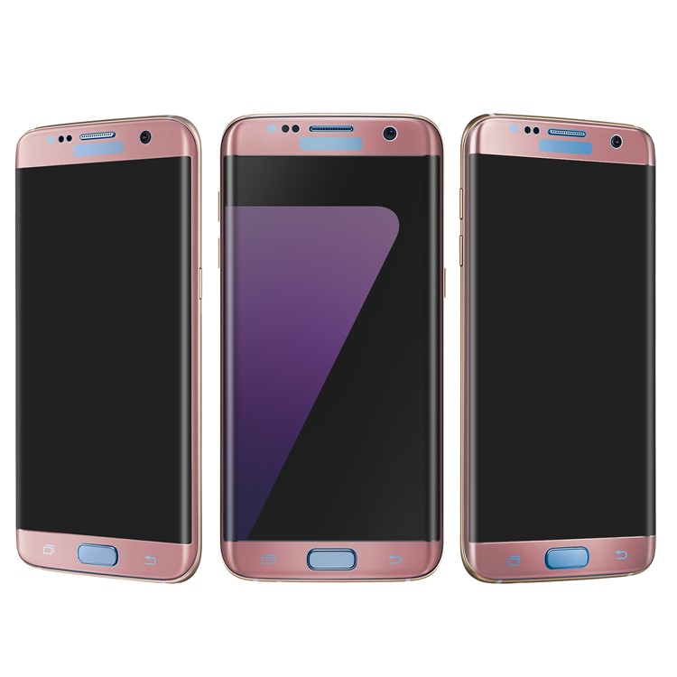 ANGIBABE Full Size Silk Print 0.3mm 3D Curved Anti-peep Tempered Glass Protector for Samsung Galaxy S7 Edge G935 - Rose Gold-3