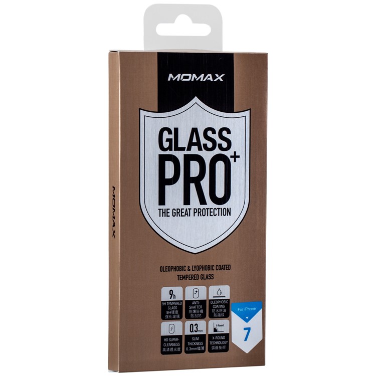 MOMAX para iPhone 8/7 4.7 polegadas Pro + Nanometer Curved Tempered Glass Screen Protector 0.3mm-9