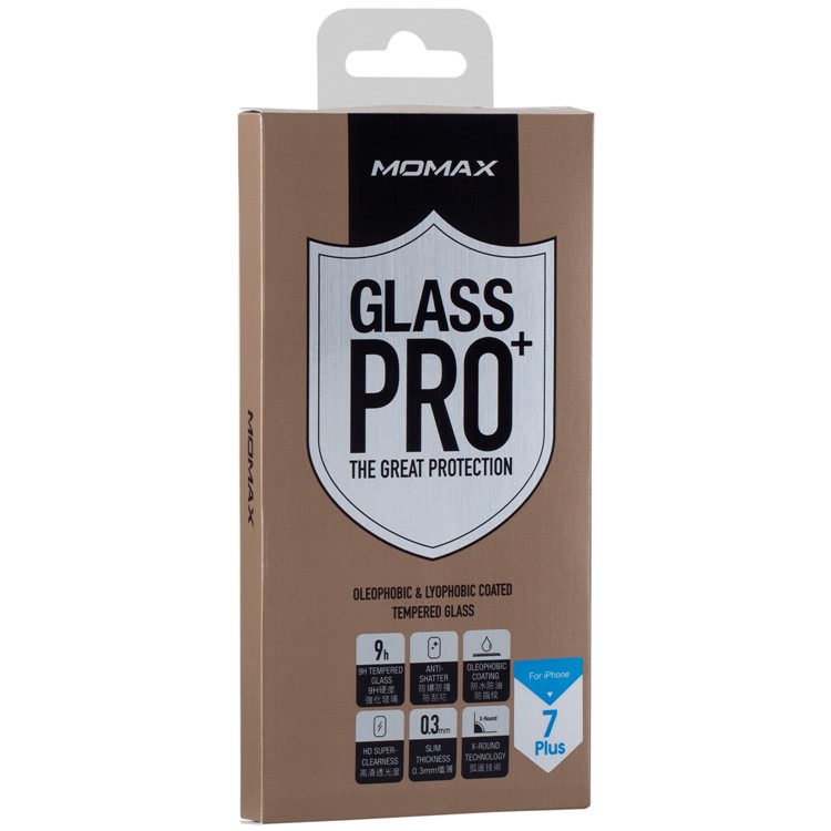 MOMAX for iPhone 8 Plus/7 Plus 5.5 inch Pro+ Nanometer Curved Tempered Glass Screen Protector 0.3mm-9