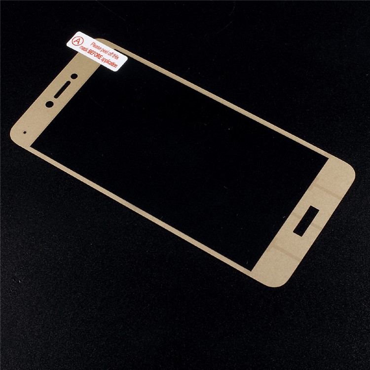 For Huawei P8 Lite (2017) ANGIBABE 0.3mm Silk Print Tempered Glass Screen Protection Film - Gold-3