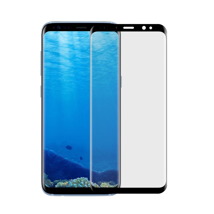 ANGIBABE 0.1mm Soft PET Full Coverage Plated Curved Guard Film for Samsung Galaxy S8 G950 - Black-1