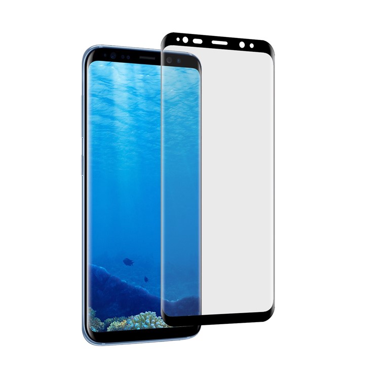 ANGIBABE 0.1mm Soft PET Full Coverage Plated Curved Guard Film for Samsung Galaxy S8 G950 - Black-3