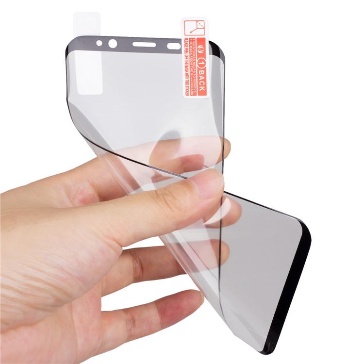 ANGIBABE 0.1mm Soft PET Full Coverage Plated Curved Guard Film for Samsung Galaxy S8 G950 - Black-6