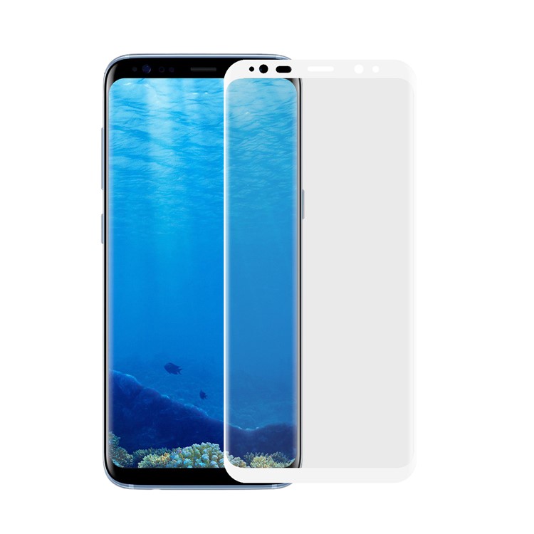 ANGIBABE Soft PET Full Coverage Plated Curved Screen Protector Film (0.1mm) for Samsung Galaxy S8 G950 - White-1