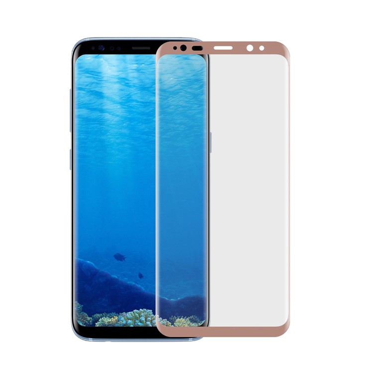 ANGIBABE 0.1mm Soft PET Full Coverage Plated Curved Screen Protector Film for Samsung Galaxy S8 G950 - Rose Gold-1