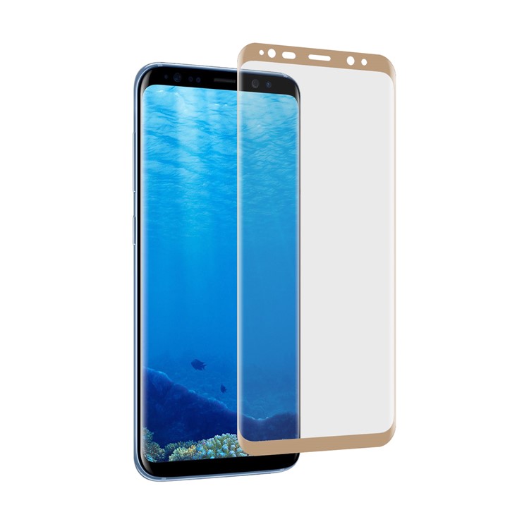 ANGIBABE Full Coverage Plated 0.1mm Soft PET Curved Screen Protector Film for Samsung Galaxy S8 G950 - Gold-3