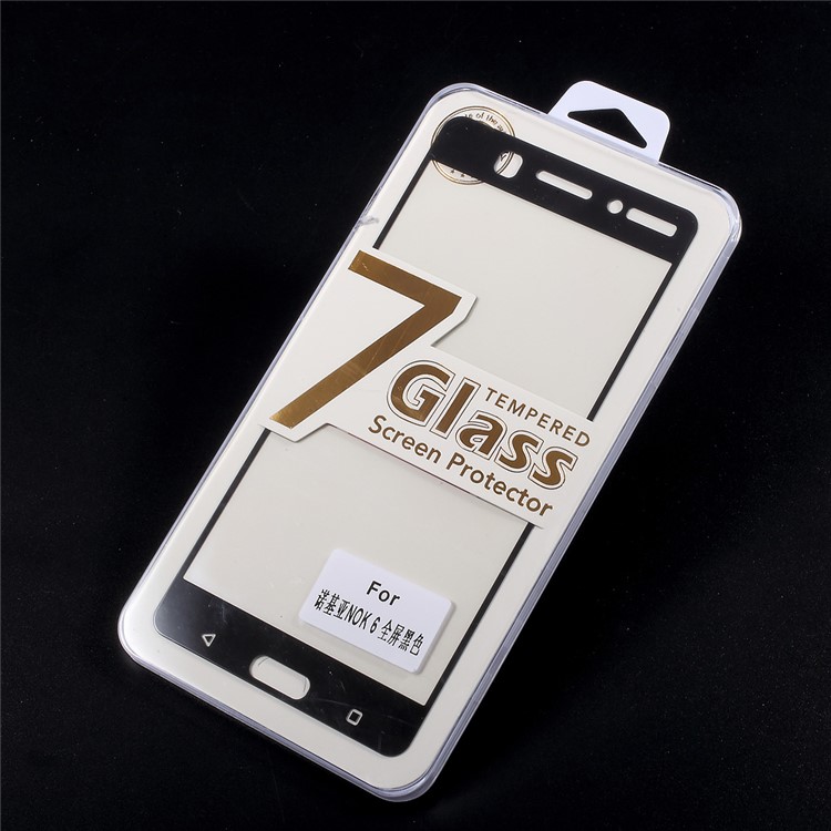 For Nokia 6 Ultra Clean Full Coverage Tempered Glass Screen Protector - Black-4