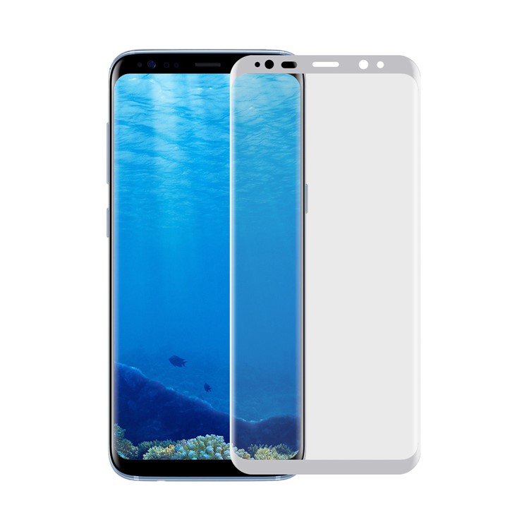ANGIBABE 0.1mm Full Cover Curved Plated Soft PET Screen Protector Film (6.2 Inch) for Samsung Galaxy S8 Plus G9550 - Silver-1