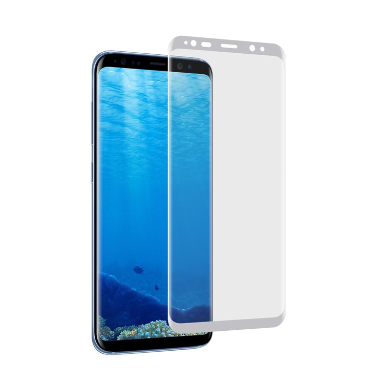 ANGIBABE 0.1mm Full Cover Curved Plated Soft PET Screen Protector Film (6.2 Inch) for Samsung Galaxy S8 Plus G9550 - Silver-3