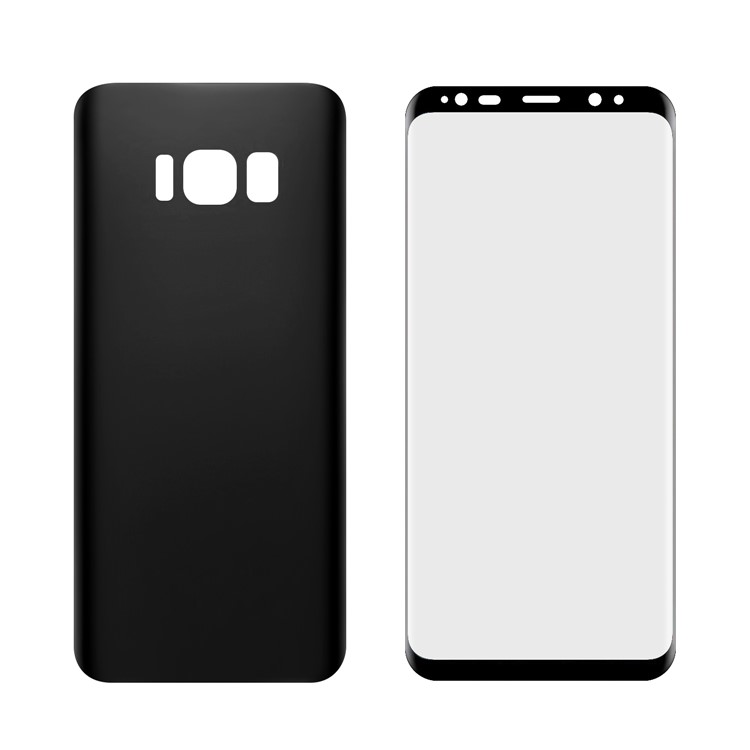 ANGIBABE 0.1mm Full Cover Plated Soft PET Front + Back Curved Mobile Protector Film for Samsung Galaxy S8 G950 - Black-2