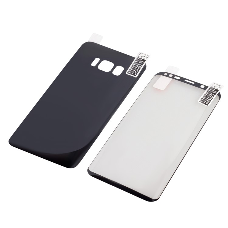 ANGIBABE 0.1mm Full Cover Plated Soft PET Front + Back Curved Mobile Protector Film for Samsung Galaxy S8 G950 - Black-4