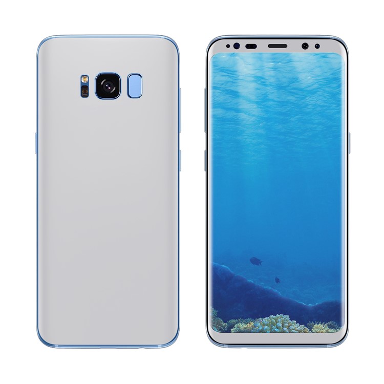 ANGIBABE 0.1mm Full Size Plated Curved Soft PET Front + Back Guard Film for Samsung Galaxy S8 G950 - Silver-1