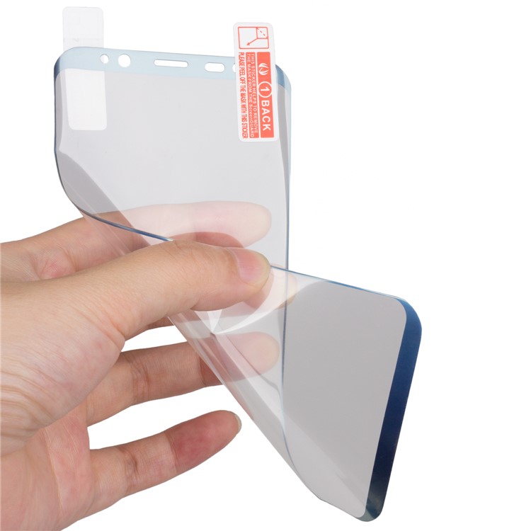 ANGIBABE Plated 0.1mm Full Coverage Soft PET Front + Back Curved Screen Protector Film for Samsung Galaxy S8 G950 - Blue-6