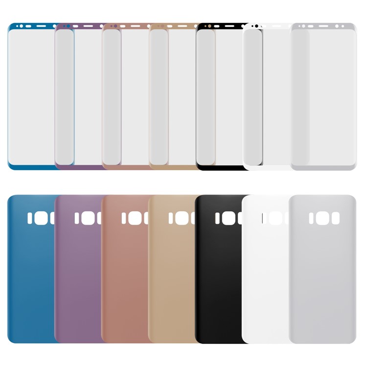ANGIBABE Plated 0.1mm Full Coverage Soft PET Front + Back Curved Screen Protector Film for Samsung Galaxy S8 G950 - Blue-7