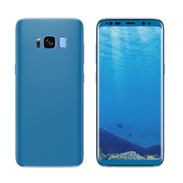 ANGIBABE 0.1mm Soft PET Full Cover Plated Curved Front + Back Screen Protector Film for Samsung Galaxy S8 Plus G9550 - Blue-1