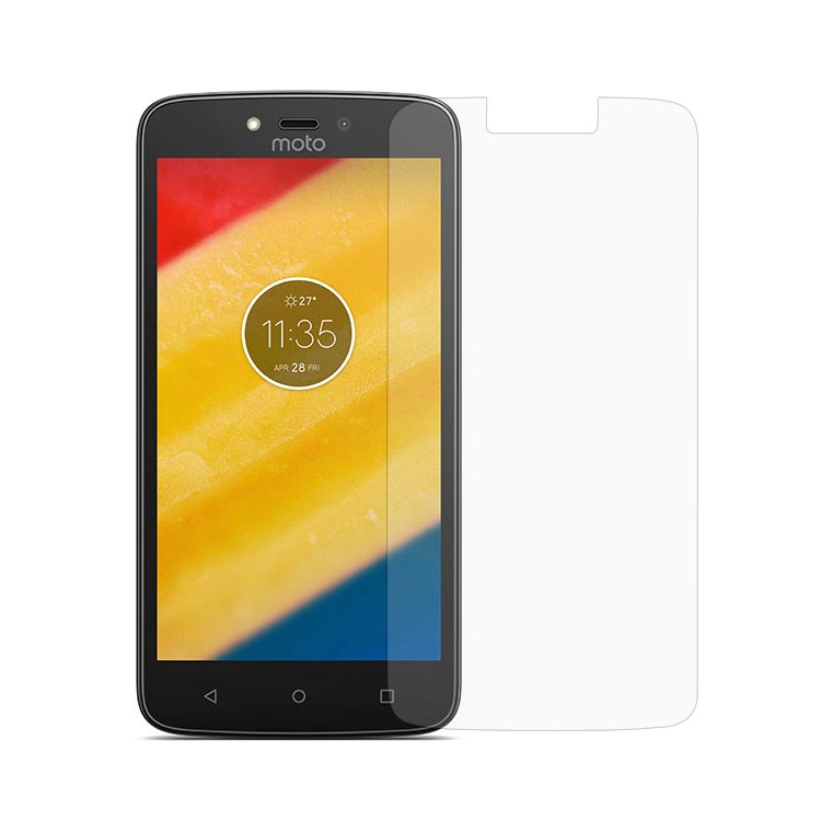 For Motorola Moto C Plus Tempered Glass Screen Protector Guard Film 0.3mm (Arc Edge)-1