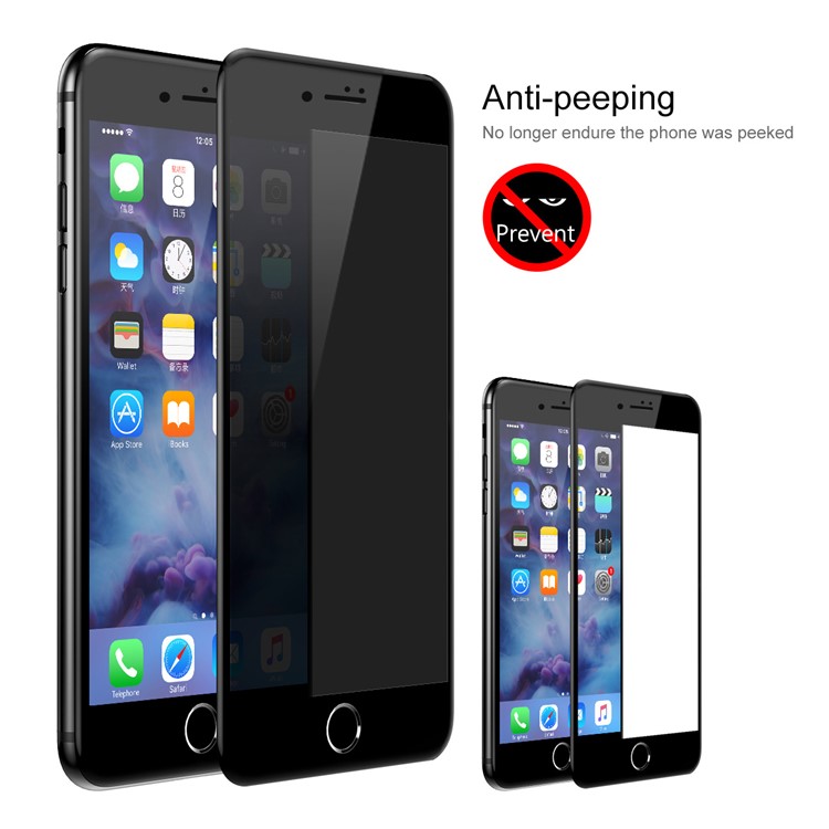 BASEUS 0.23mm Anti-spy Soft PET Edges Full Size Tempered Glass Screen Guard Film for iPhone 7 - Black-3