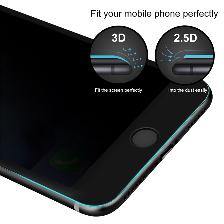 BASEUS 0.23mm Anti-spy Soft PET Edges Full Size Tempered Glass Screen Guard Film for iPhone 7 - Black-7