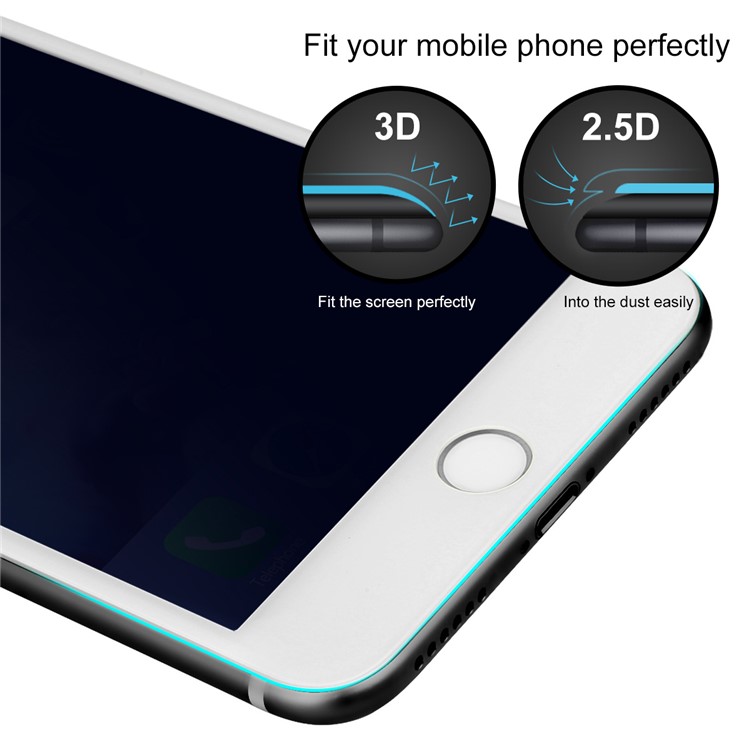 BASEUS 0.23mm Anti-spy Soft PET Edges Full Size Tempered Glass Screen Protector for iPhone 7 - White-7