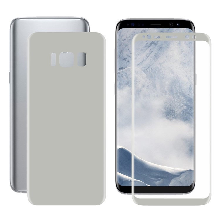 HAT PRINCE Electroplated Front and Back 3D Full Screen Guard Films for Samsung Galaxy S8 G950 - White-1
