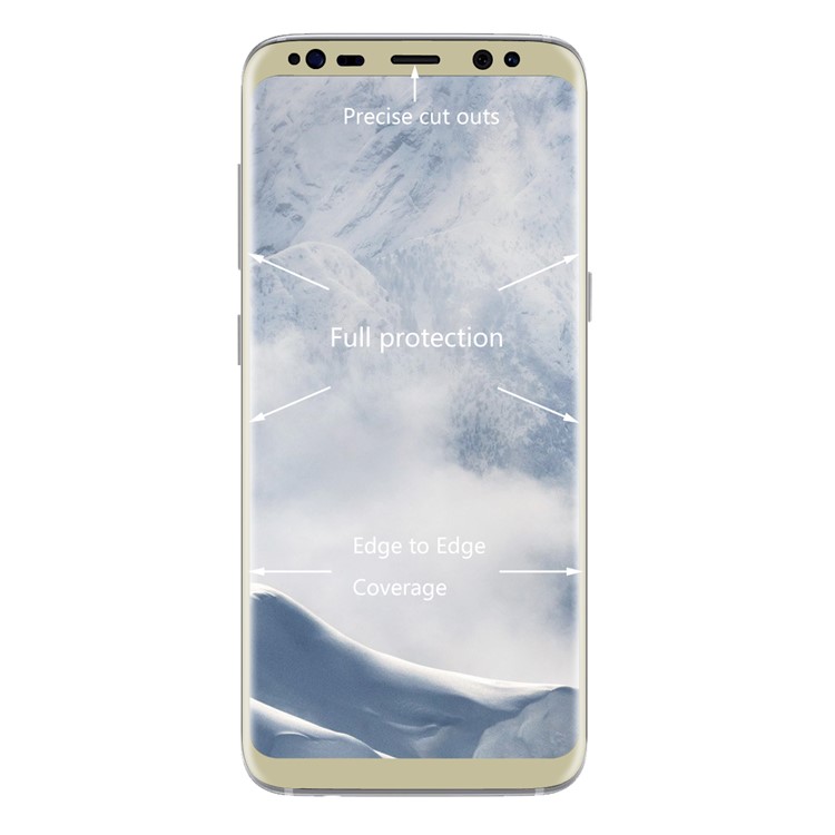 HAT PRINCE for Samsung Galaxy S8 G950 Electroplated Front and Back 3D Full Coverage Screen Protectors - Gold-3