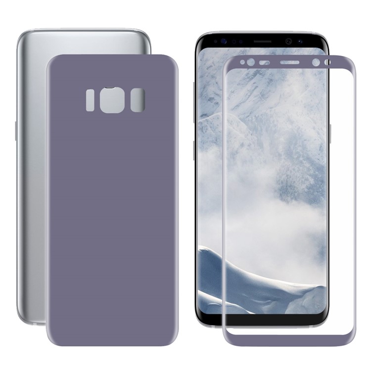 HAT PRINCE Electroplated Front and Back 3D Full Screen Protector Films for Samsung Galaxy S8 G950 - Purple-1