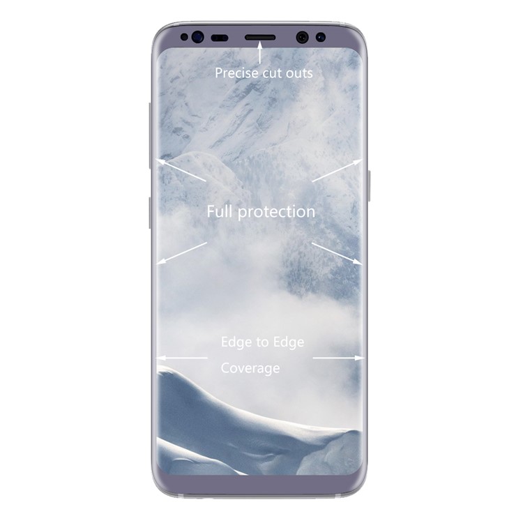 HAT PRINCE Electroplated Front and Back 3D Full Screen Protector Films for Samsung Galaxy S8 G950 - Purple-3