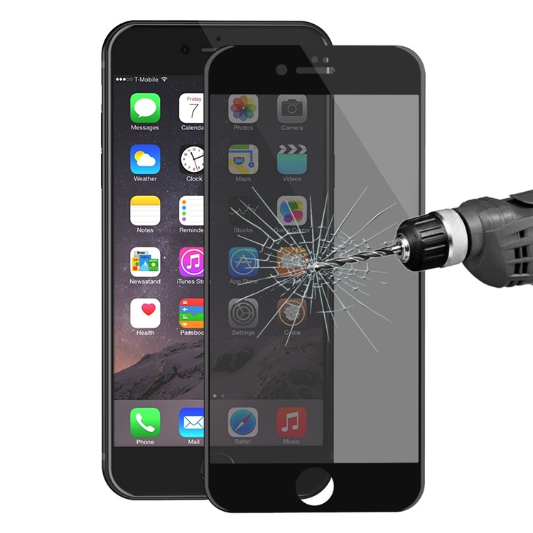 HAT PRINCE 0.26mm Anti-spy Complete Coverage Carbon Fiber Soft Edge Tempered Glass Screen Protector for iPhone 7 - Black-1