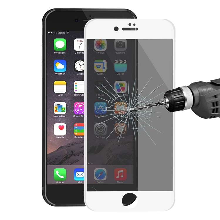 HAT PRINCE 0.26mm Anti-spy Carbon Fiber Soft Edge Full Tempered Glass Screen Protector for iPhone 7 - White-1