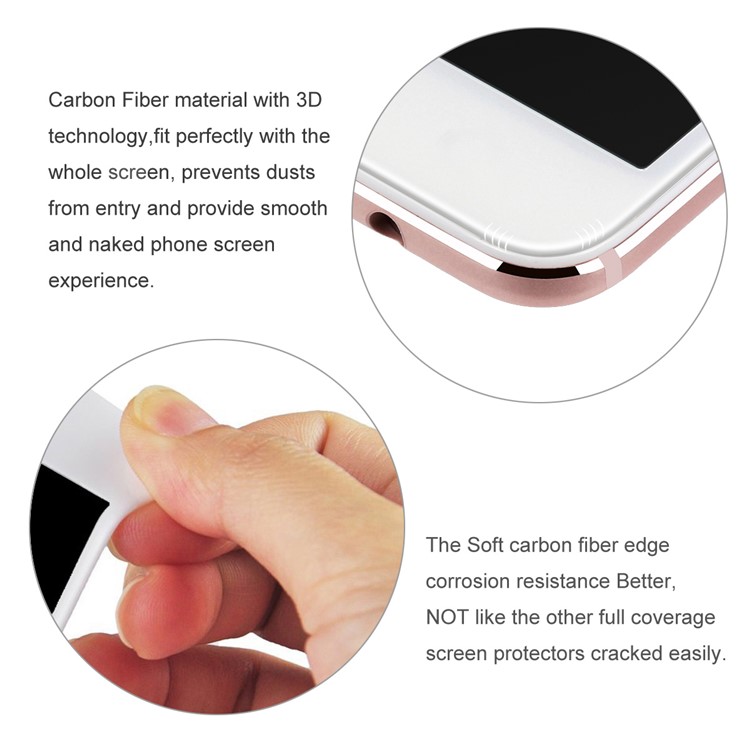 HAT PRINCE 0.26mm Anti-spy Carbon Fiber Soft Edge Full Tempered Glass Screen Protector for iPhone 7 - White-4