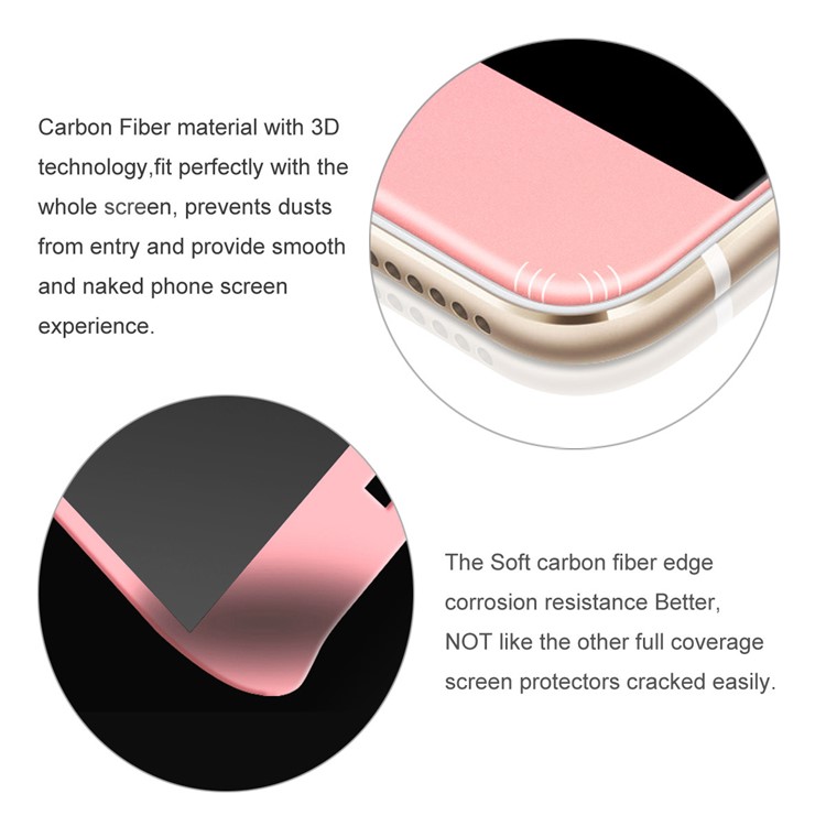 HAT PRINCE 0.26mm Anti-peep 3D Full Covered Carbon Fiber Tempered Glass Screen Protector for iPhone 6s Plus / 6 Plus - Rose Gold-4