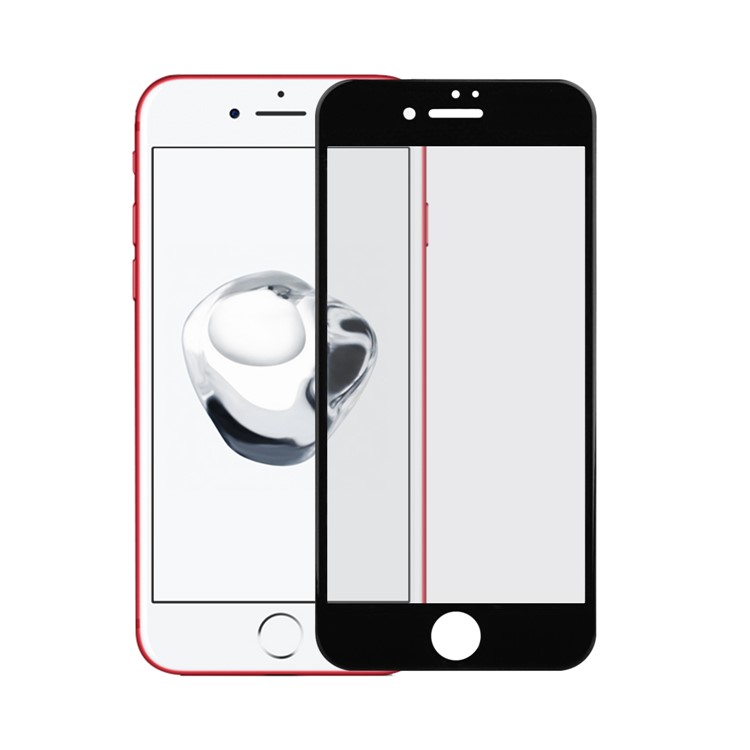 ANGIBABE Full Size Silk Print 5D Curved Tempered Glass Protector (0.3mm) for iPhone 7 - Black-1