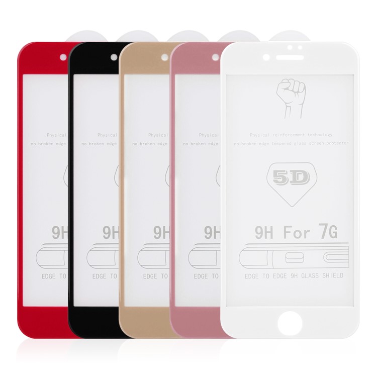 ANGIBABE Full Size Silk Print 5D Curved Tempered Glass Protector (0.3mm) for iPhone 7 - Black-9