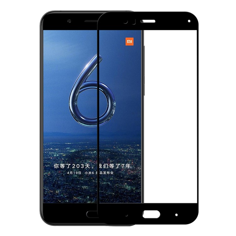 

MOCOLO Шелк Печать Полный Охват Закаленное Стекло Протектор Экрана Для Xiaomi Mi 6 - Черный, Mi 6