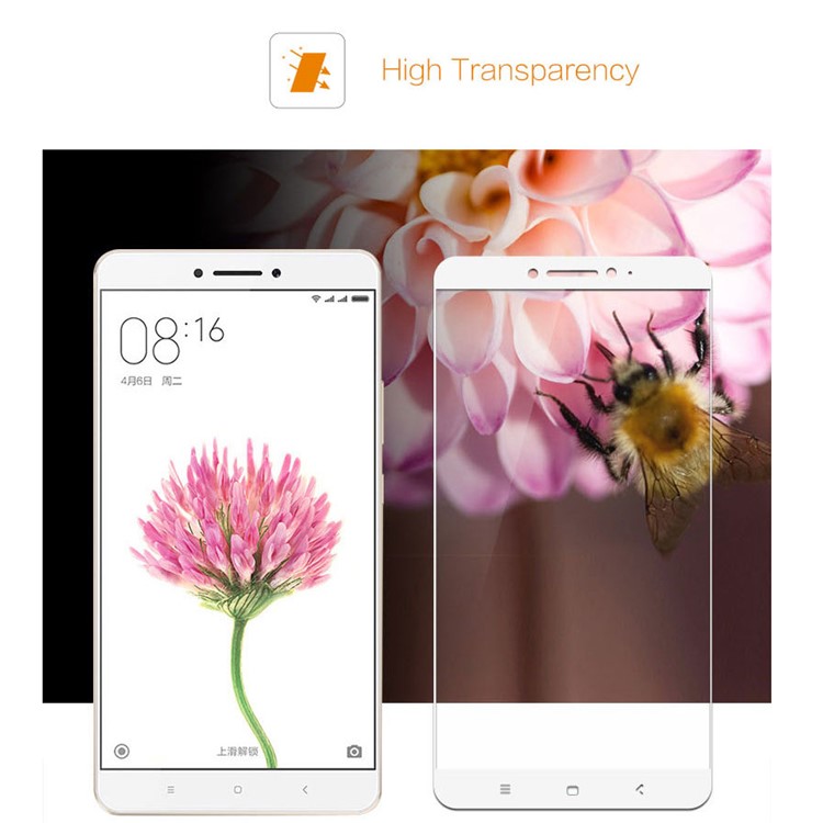 MOCOLO Silk Print Arc Edge Full Coverage Tempered Glass Screen Protector for Xiaomi Mi Max 2 - White-6