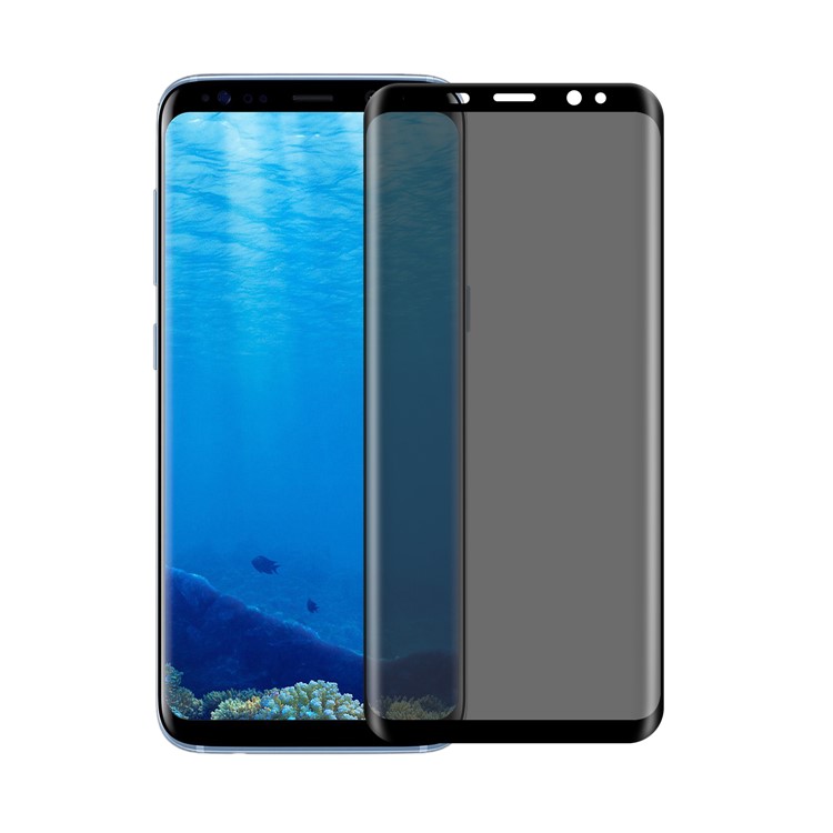 ANGIBABE Anti-peep Silk Print Full Tempered Glass Screen Protector for Samsung Galaxy S8 Plus G955 - Black-1