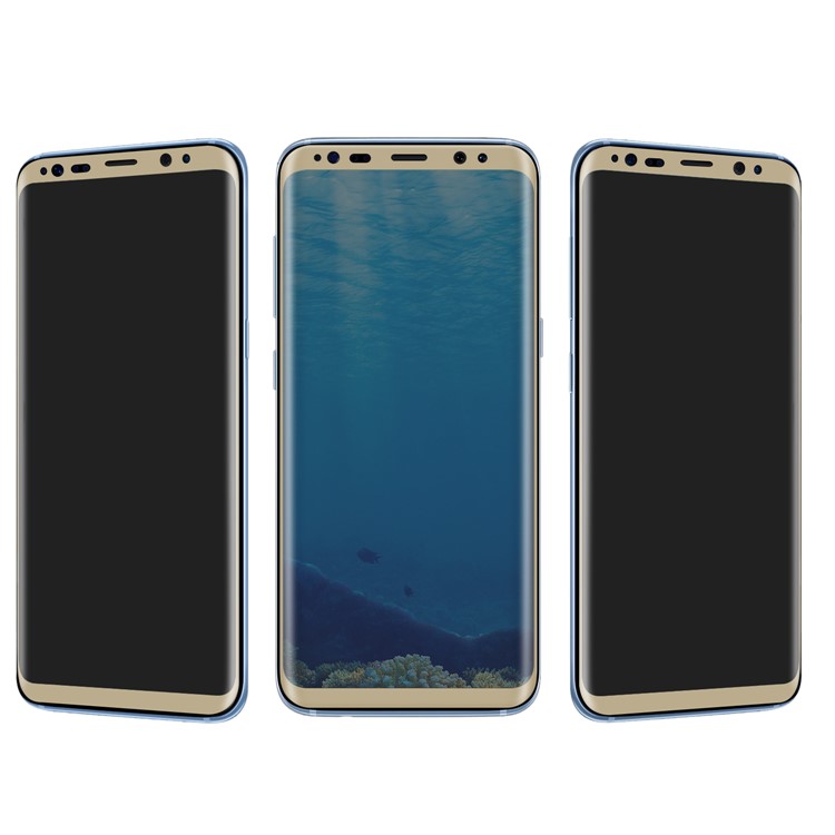 ANGIBABE Silk Print Anti-peep Full Mobile Tempered Glass Protector for Samsung Galaxy S8 G950 - Gold-3
