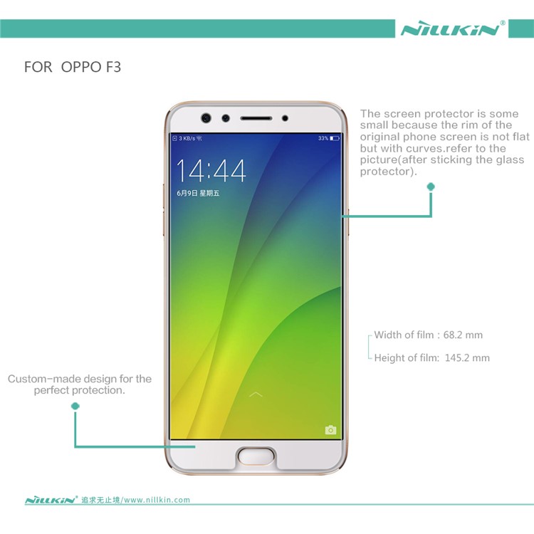 NILLKIN for OPPO F3 Anti-fingerprint HD Clear LCD Screen Protector Film-6