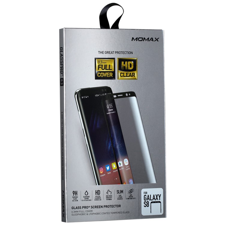 MOMAX 0.3mm 3D Full Cover Anti-explosion Tempered Glass Film for Samsung Galaxy S8 G950 - Black-11