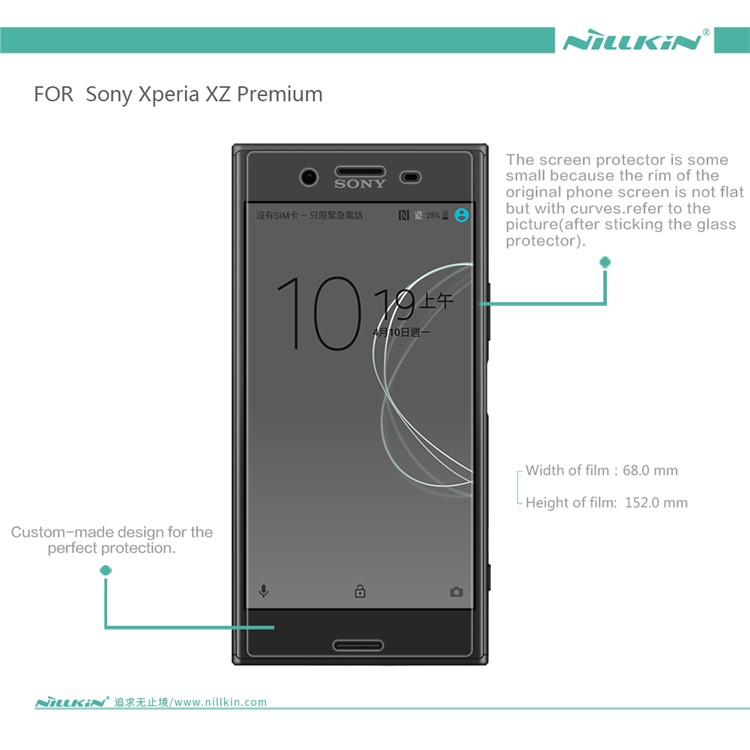 Nillkin Para Sony Xperia XZ Anti-fingerprint HD Clear Screen Protector Film