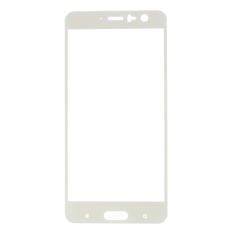 Silk Printing Full Coverage Tempered Glass Screen Protector Film (Arc Edge) for HTC U11 - White-1