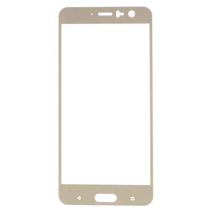 Silk Printing Complete Coverage Tempered Glass Screen Protector Film (Arc Edge) for HTC U11 - Gold-1
