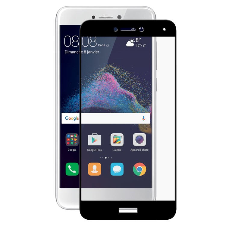 HAT PRINCE 0.26mm 9H 2.5D Arc Edge Full Coverage Tempered Glass Screen Protector Guard Film for Huawei P8 Lite (2017) / Honor 8 Lite - Black-2