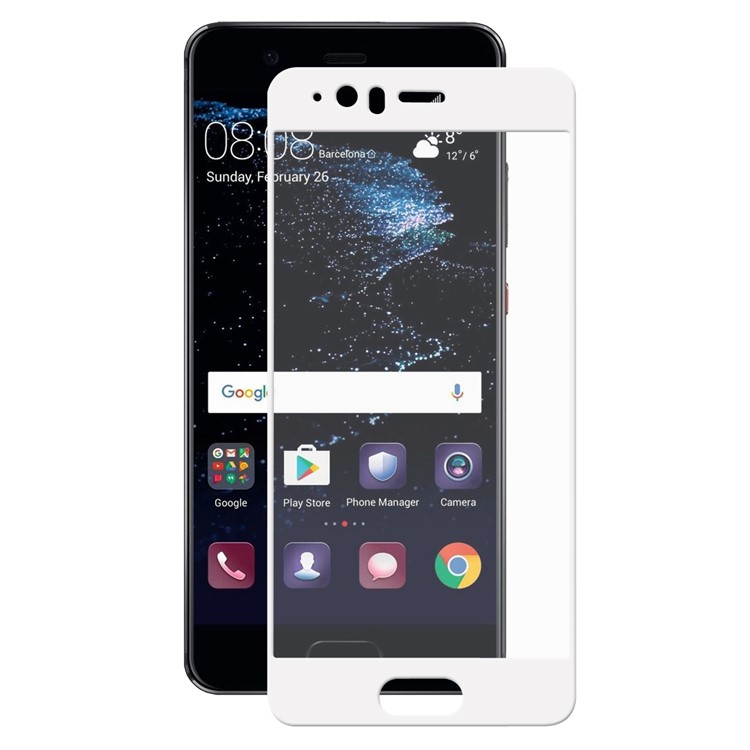 HAT PRINCE Tempered Glass Screen Protector Shield Film for Huawei P10 Plus 0.26mm 9H 2.5D Arc Edge - White-2