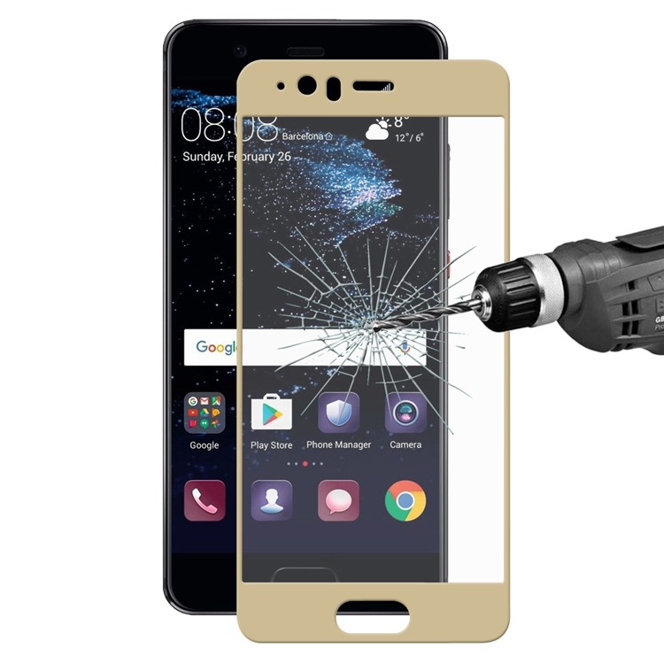 HAT PRINCE Tempered Glass Screen Film for Huawei P10 Plus 0.26mm 9H 2.5D Arc Edge - Gold-1